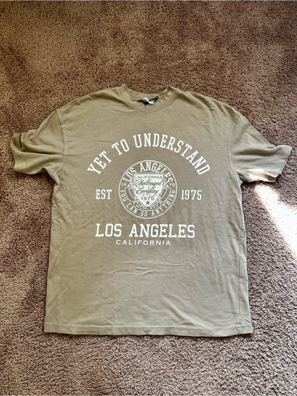 Zara Olive Green Los Angeles Graphic Tee